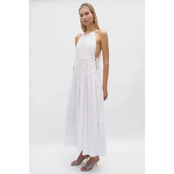 TROIS the label Frannie Shoreline Maxi Dress -Blush Pink Wedding Guest size S NW - Picture 2 of 8